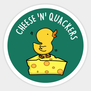 Cheese And Quackers Cute Cheese Pun Sticker